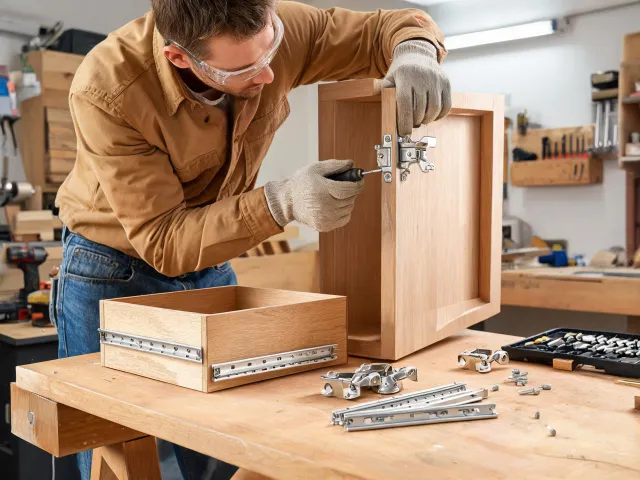 Cabinet hardware installation bench