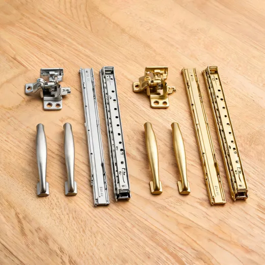 Cabinet hinges and handles